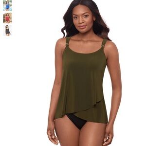 NWT Miraclesuit Razzle Dazzle Underwire Tankini Swim Top